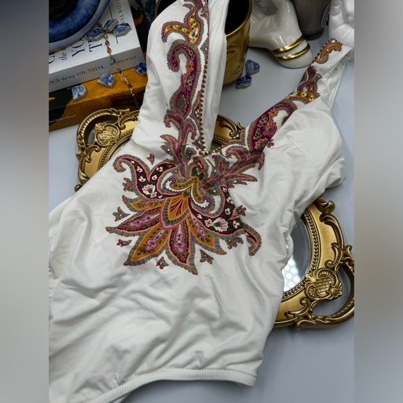 🆕 ZIMMERMANN 🧿 NWOT Teddy Paisley Plunge Bathing Suit, Sz 0 - MISSING BELT - Picture 13 of 16